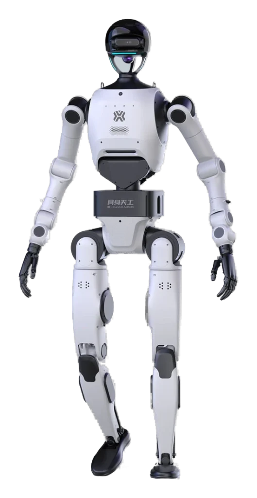 The X-Humanoid Tiangong 3.0 humanoid robot standing facing forward, white panelled body with dark joints, a visored head and articulated hands.